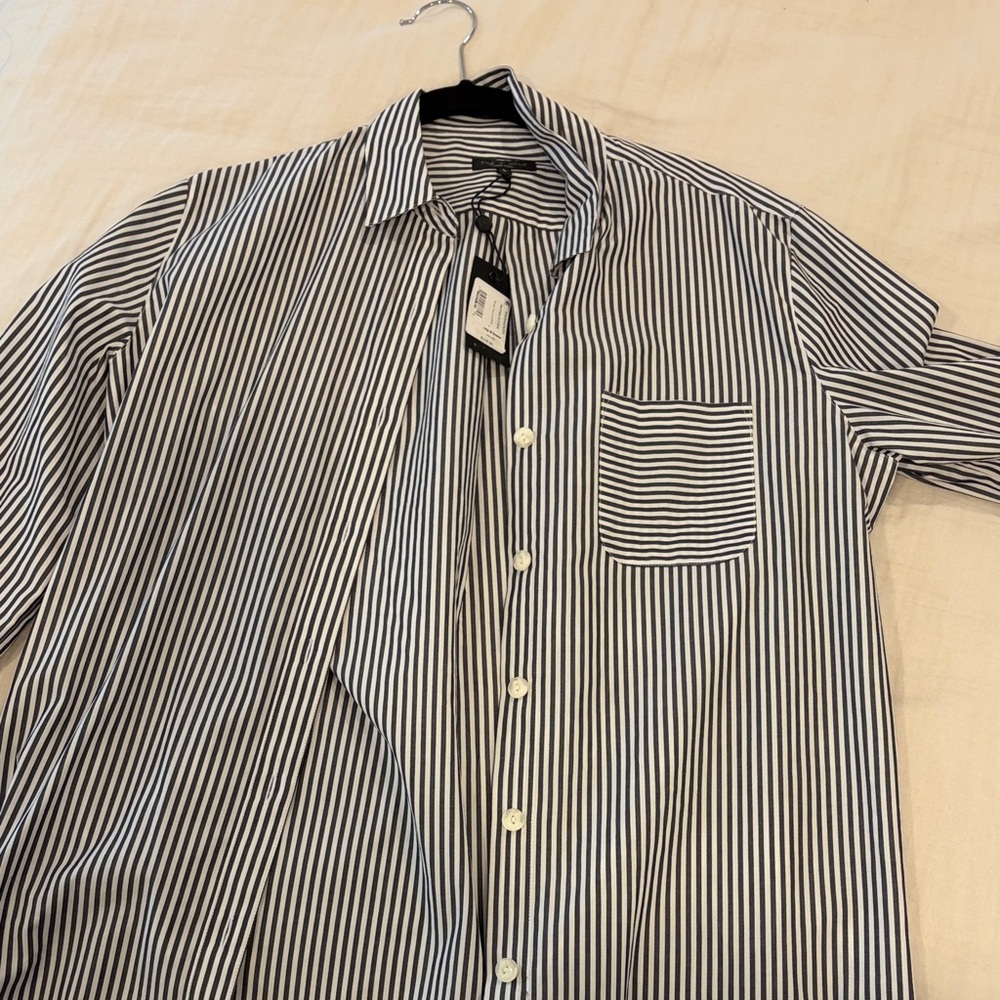 BNWT rag & bone Black and White Striped Button-Down Shirt